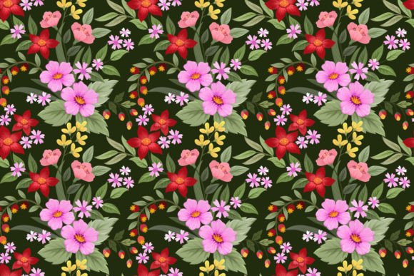 Download Red Pink and Yellow Flower Pattern. - Flower pattern Collection