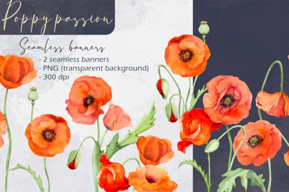 Download Poppy Passion: Seamless Banners - Poppy Collection