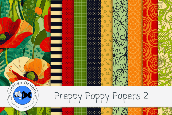 Download Preppy Poppy Digital Background Papers 2 - Poppy Collection