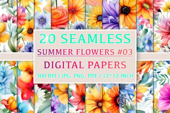 Download 20 Seamless Summer Flower Patterns #3 - Flower pattern Collection
