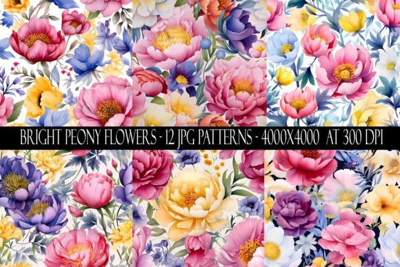 Download Bright Peony Flower Patterns - Flower pattern Collection