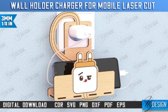 Download Wall Mobile Charger Holder Laser Cut - Premium Resources