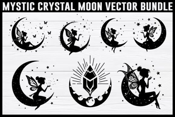 Download Mystic Moon &amp; Crystal Dream Vector Set - Crystal Collection