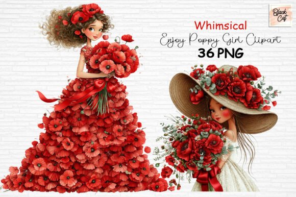 Download Whimsical Enjoy Poppy Girl Clipart PNG - Poppy Collection