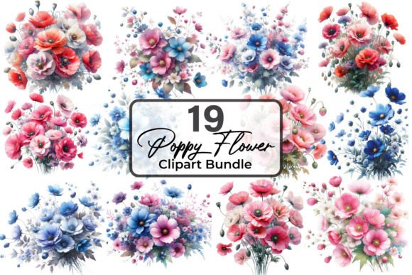 Download Watercolor Poppy Flowers Clipart Bundle - Poppy Collection