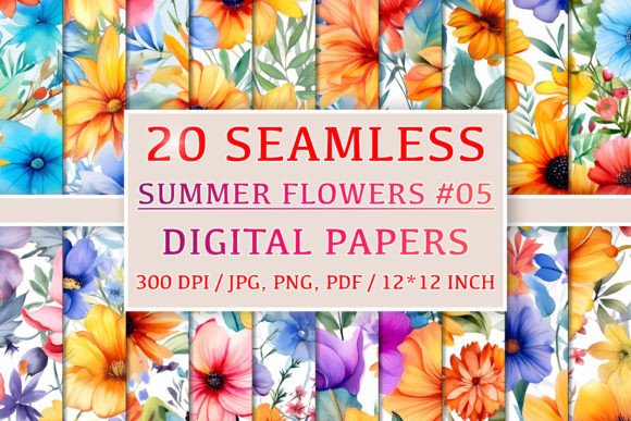 Download 20 Seamless Summer Flower Patterns #5 - Flower pattern Collection