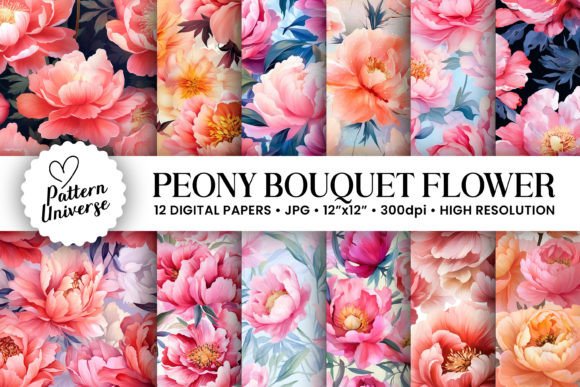 Download Summer Peony Bouquet Flower Patterns - Flower pattern Collection