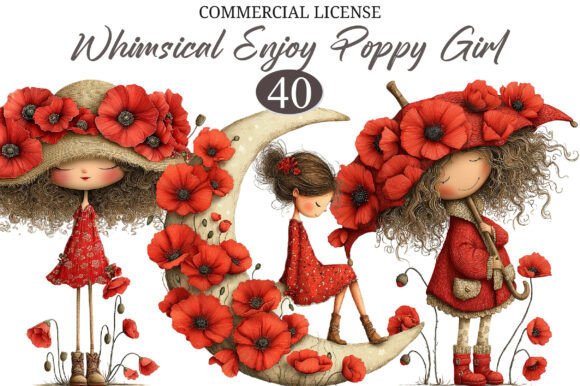 Download Whimsical Enjoy Poppy Girl Clipart - Premium Resources