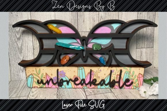 Download Butterfly Moon Crystal Shelf Laser SVG - Crystal Collection