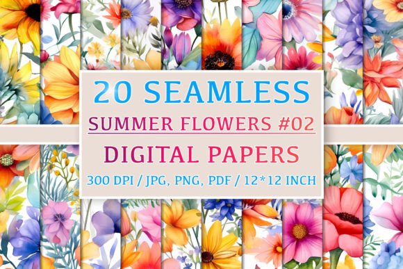 Download 20 Seamless Summer Flower Patterns #2 - Flower pattern Collection
